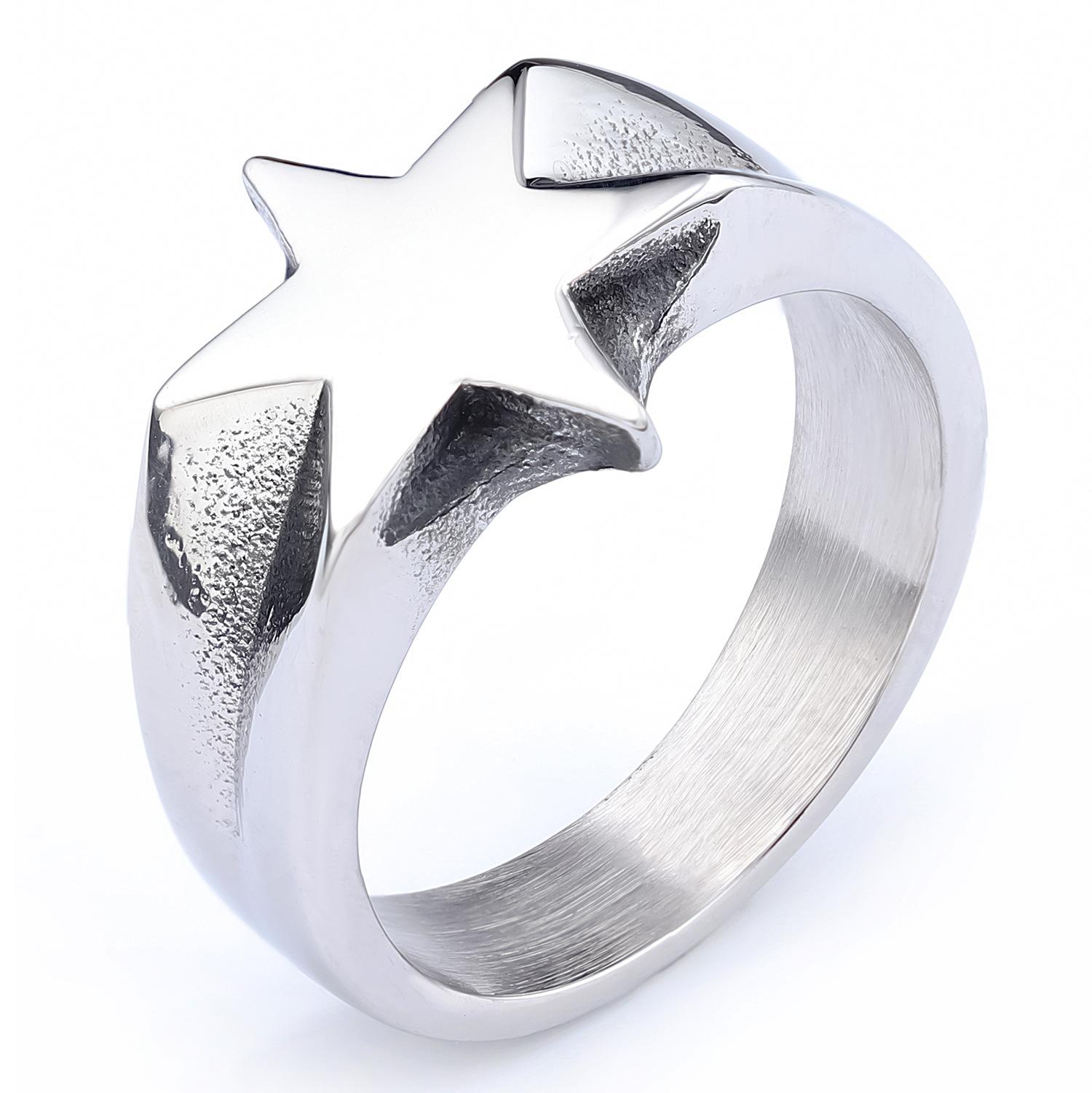 

Vintage Hexagram Stainless Steel Ring Fashion Jewelry Elegant Accessory for Women Men Unisex no. 12