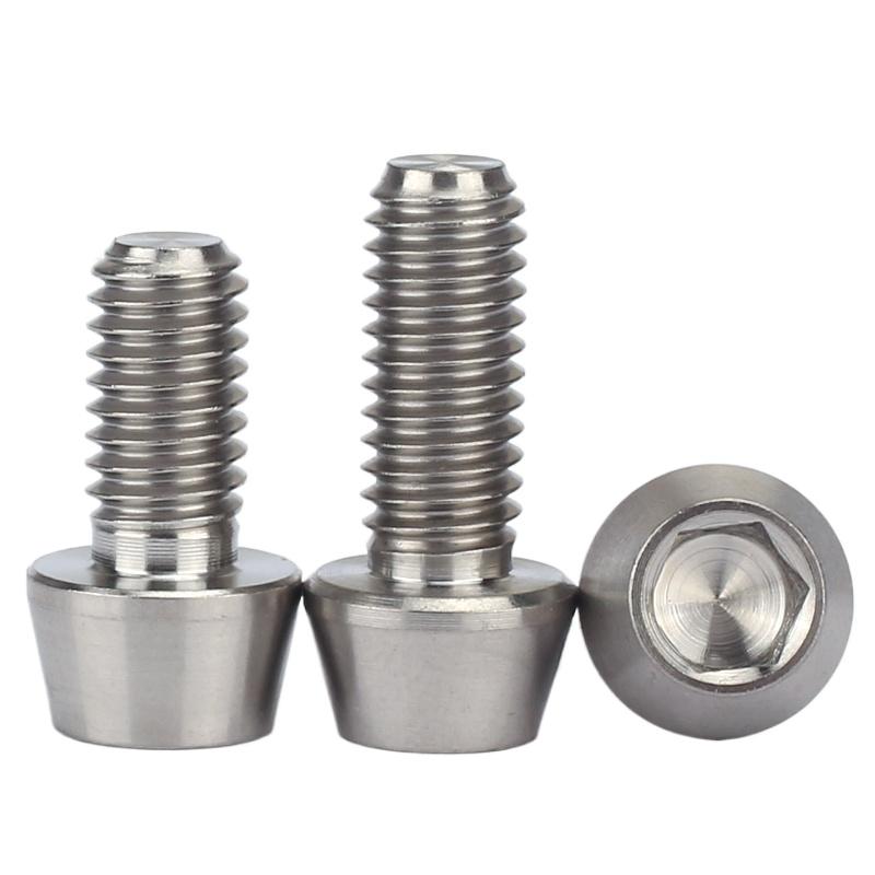 M3 X 4 5 6 8 10 12 14 16 18 20 22mm TC4 GR5 Titanium Alloy UFO Cone Head Screw Bolts Hex Socket For Model Aircraft Car DIY
