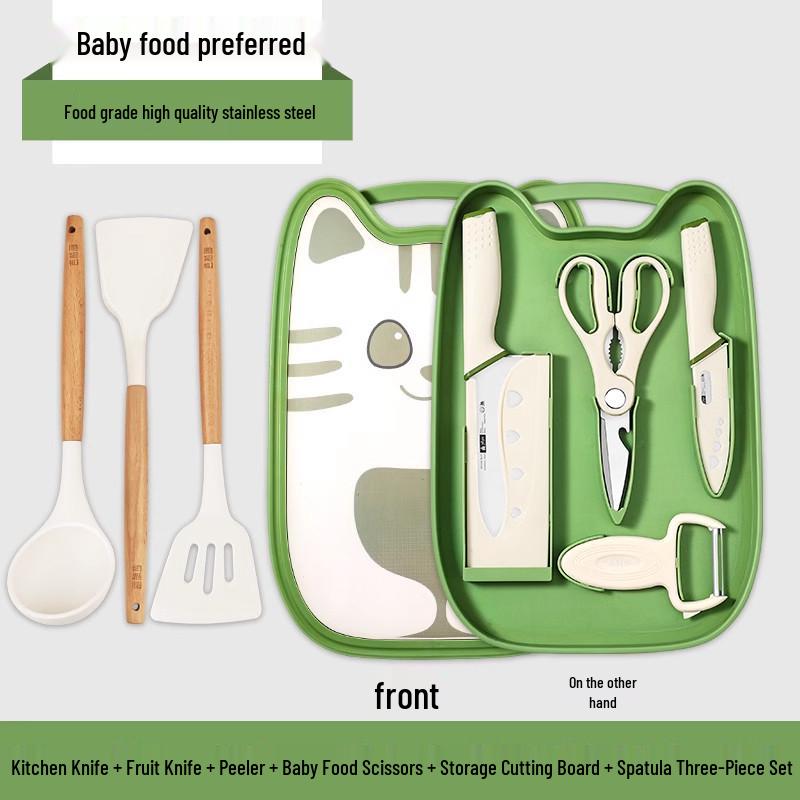 2-in-1 German Kitchen Knife & Cutting Board Set for Baby Food