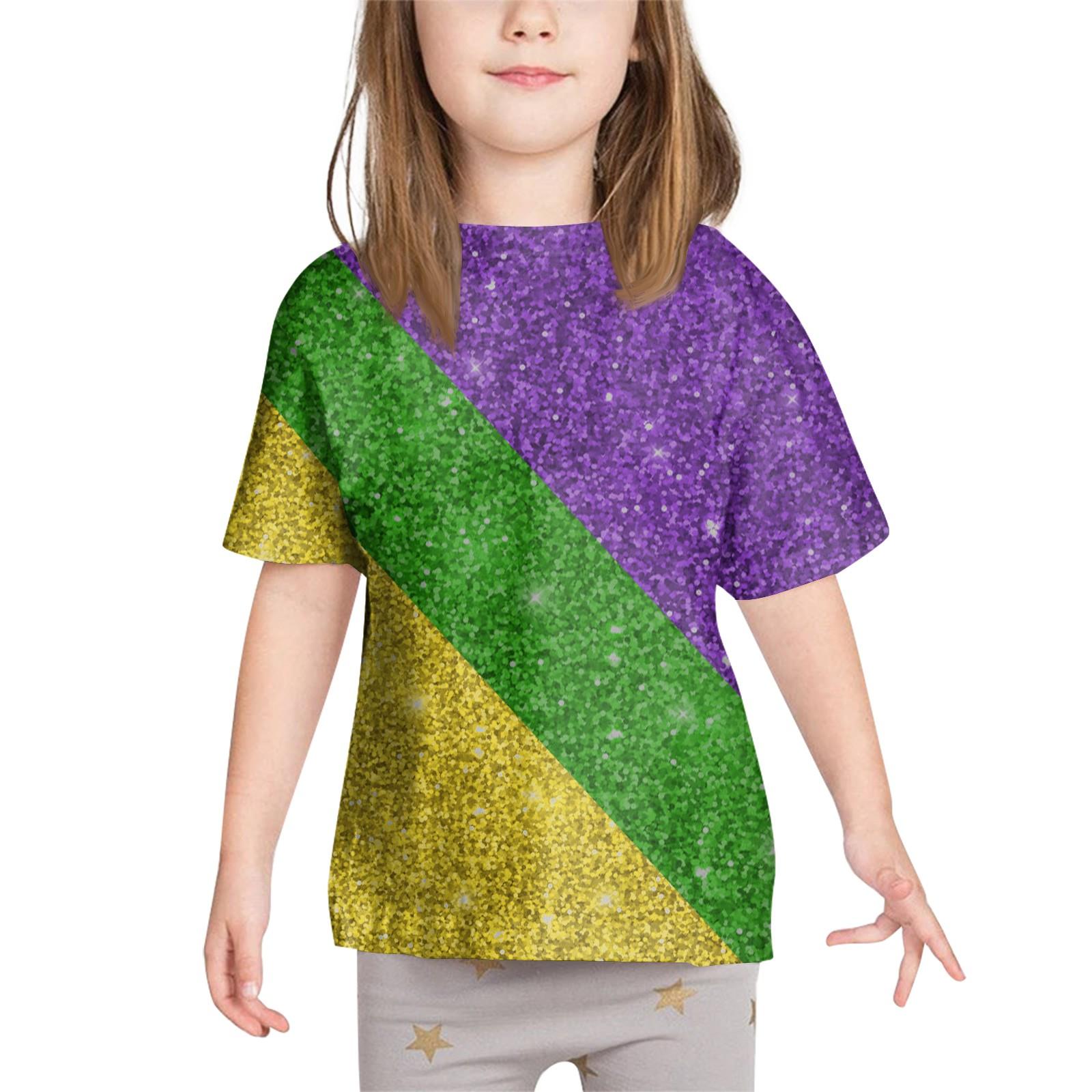 

Детские карнавальные топы, свободные футболки с короткими рукавами и круглым вырезом для мальчиков и девочек, топы 100