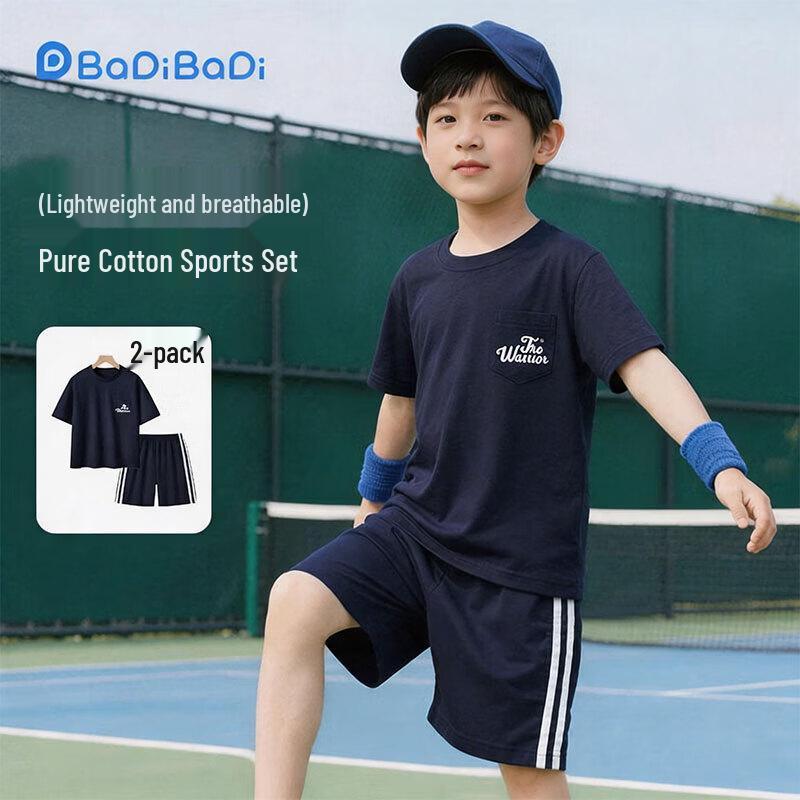 Kids' Breathable Cotton Short-Sleeve Summer Outfit Set