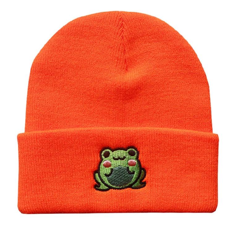 Cute Cartoon Beanie Hat for Adults Knitted Cap Warm Ski Hats with for Frog Patte