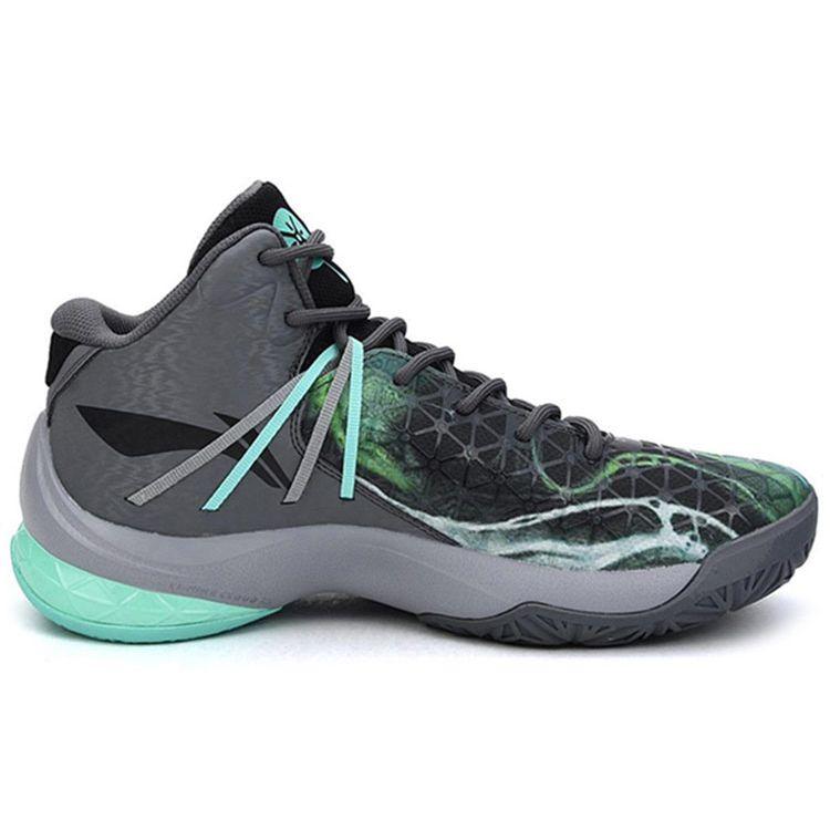 Li Ning Team Style 4 Wade Serie Stoßdämpfung Rutschfest Abriebfest Mid-Top Basketballschuhe Herren Basketballschuhe Grün ABAM011-3