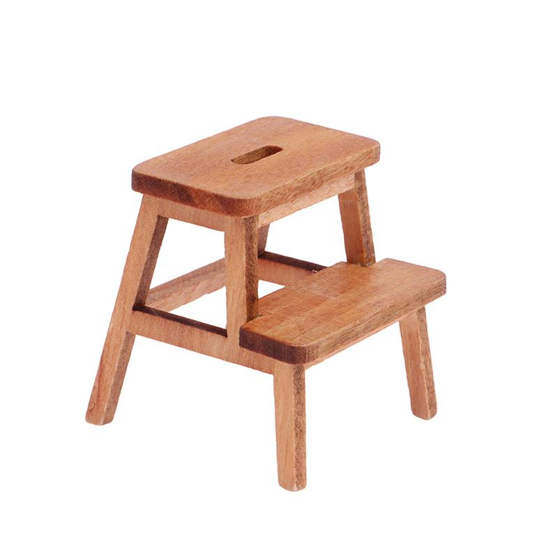 1:12 Taburete în miniatură pentru casă de păpuși Scaun pe trepte Scaun pătrat Model de bancă mică Mobilier pentru casă de sufragerie Jucărie decorativă