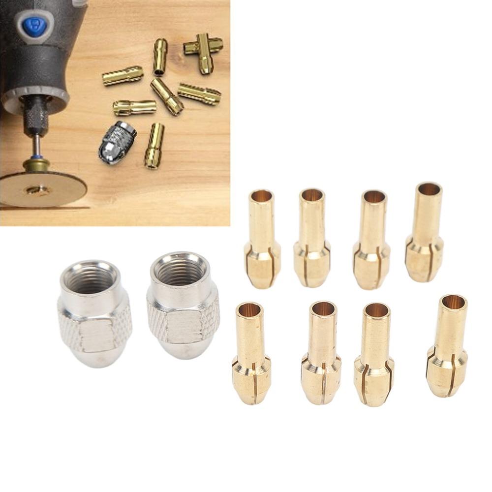 10PCS Brass Collet Chuck Set Precision Quick Change Drill Chuck  Electric Drills