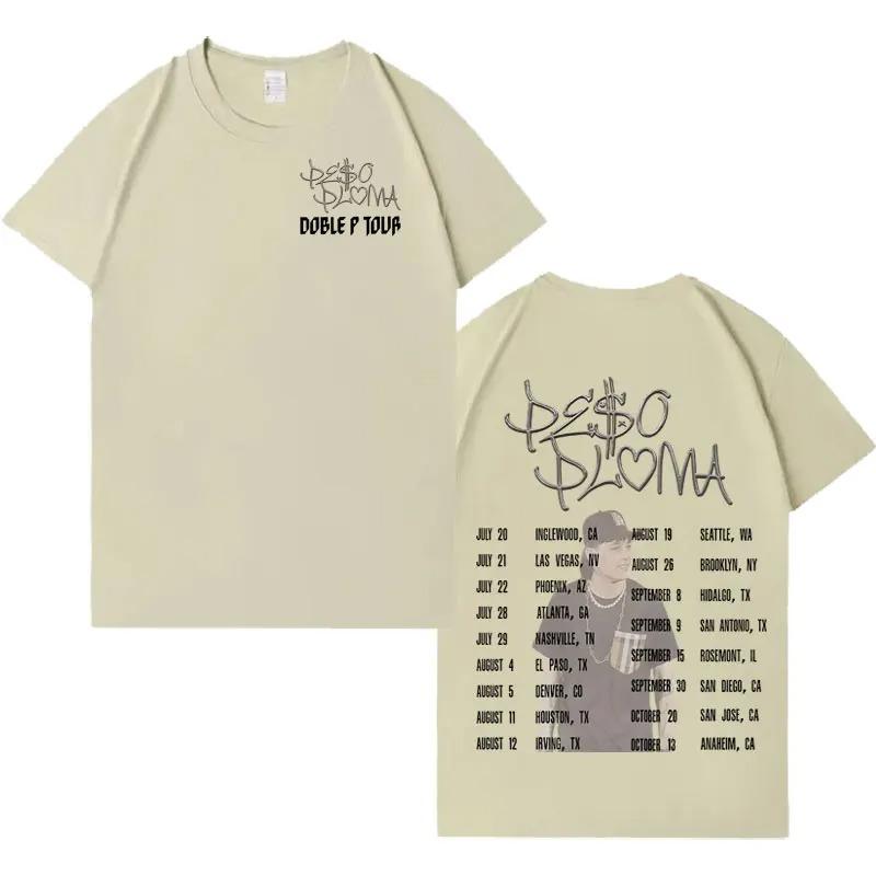 Rapper Peso Pluma Harajuku Pattern Short Sleeve TShirt Unisex High Quality Comfortable Casual Pop Aesthetic Y2K TShirt