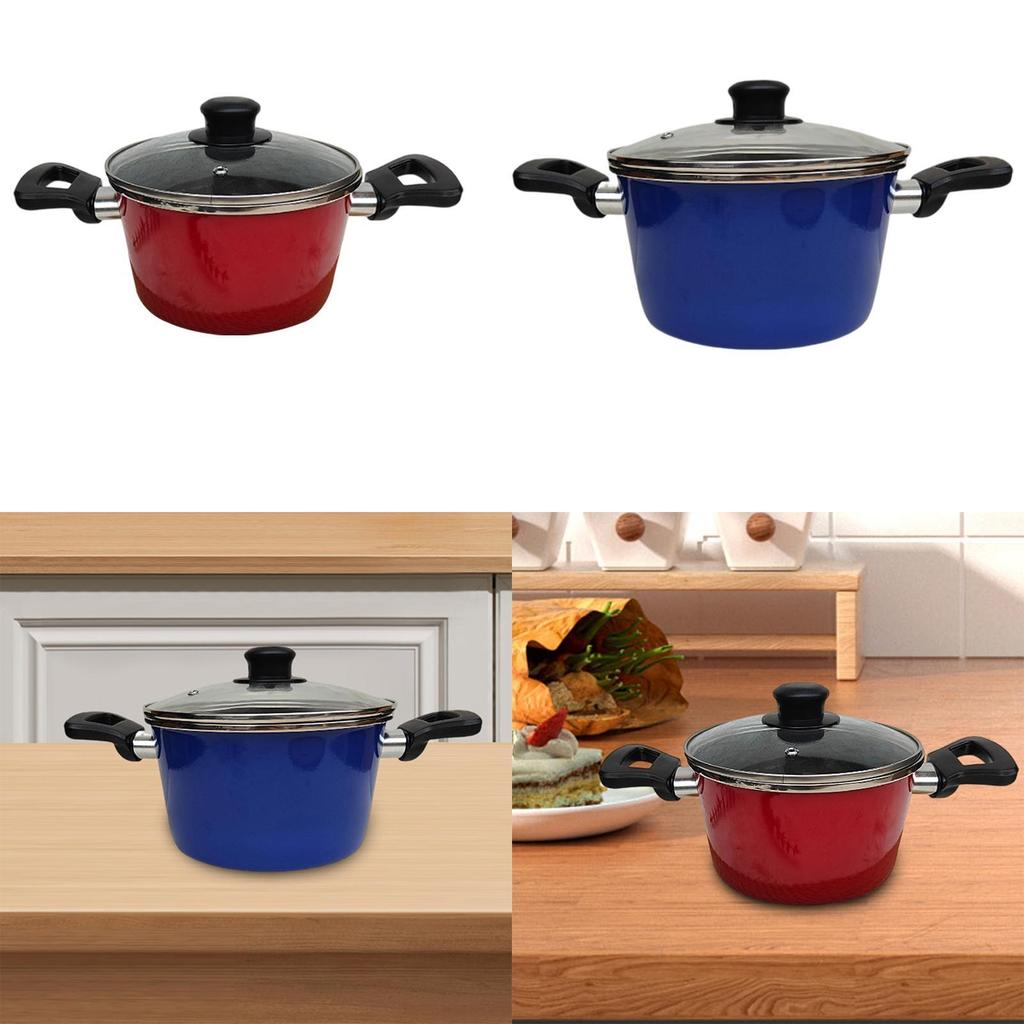 Enamel Soup Pot Multifunction Easy to Clean Colorfast Saucepan for Kitchen Restaurant Broth Chili Stew Housewarming Gift Travel