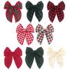 Plaid Bow Hair Clip - Festive Christmas Party Accessory