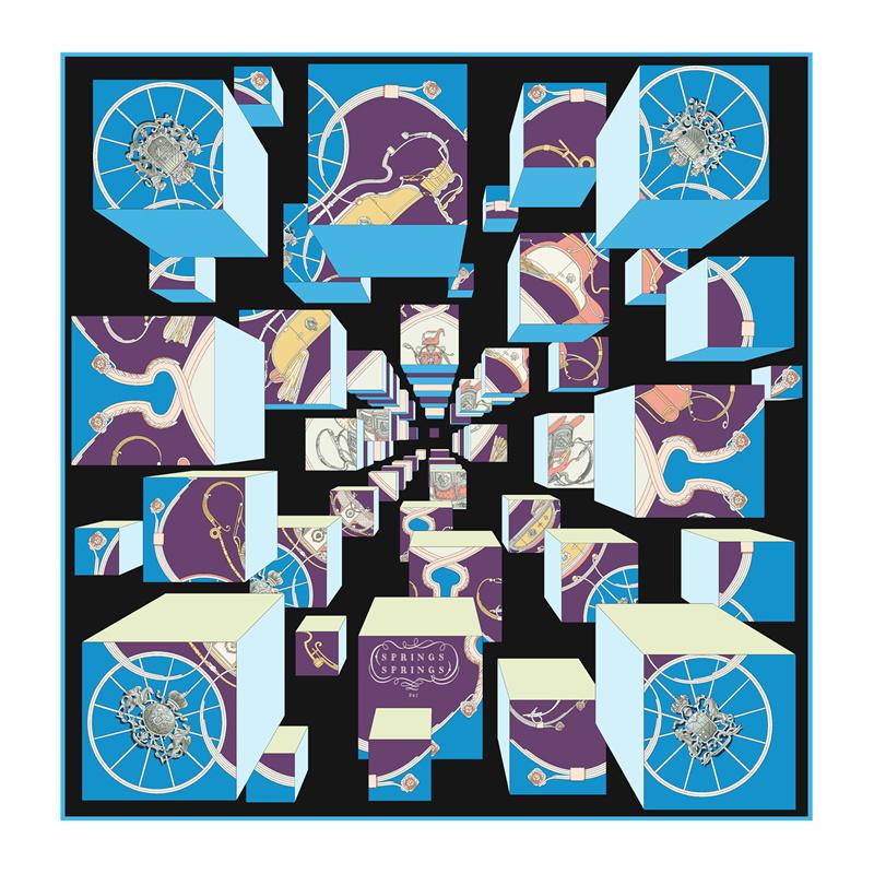 Silk Scarf Women City Street Print Square Scarves Head Echarpes Silk Foulards Femme Wraps Beach Shawl Bandana Lady Hijabs 90CM