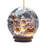 Christmas Snowman Hanging Decoration 2D Flat Snow Scene Sphere Ornament Festive Snowman Decoration for Christmas Tree Mantel Party Decor