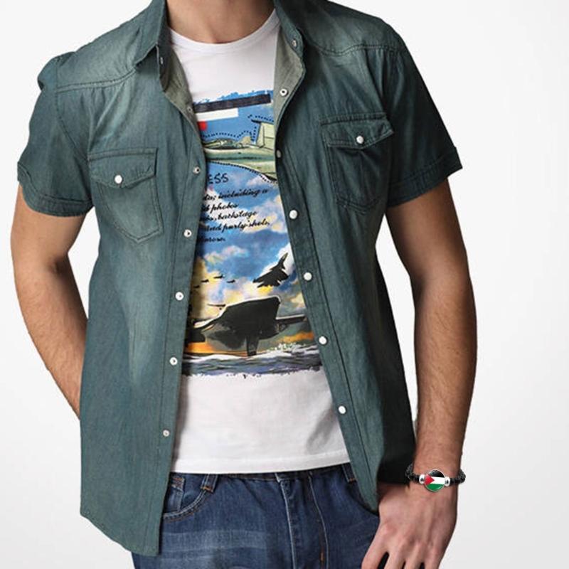 Palestine Flag Bracelets Fashion Glass Beaded Bracelet Bangles for Women Men