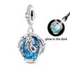 925 Silver Luminous Elf Lantern Fish Glass Planet Pendant Fit Pandach 925 Bracelet DIY Jewelry Design