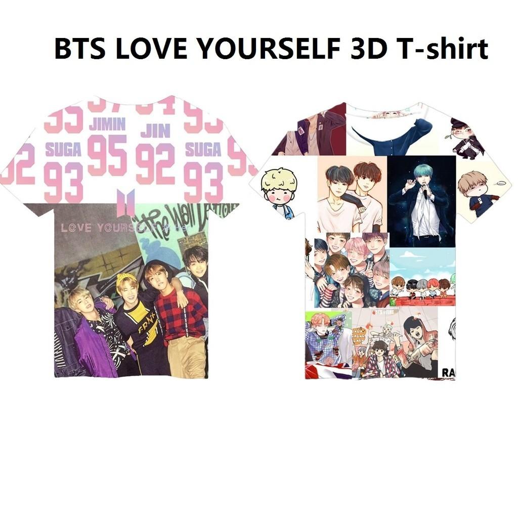 Premium Quality Kpop Bts 3d T-shirt Bangtan Boys Love Yourself Short Sleeve Apparel