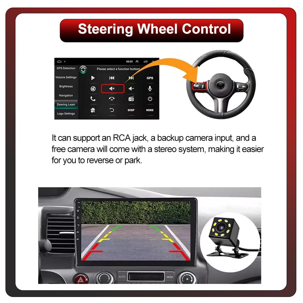 2Din Android Car-Play Car Radio,Honda Civic 2000-2006,Multimedia Player Head Unit Stereo GPS Navigation BT WIFI,1+16GB