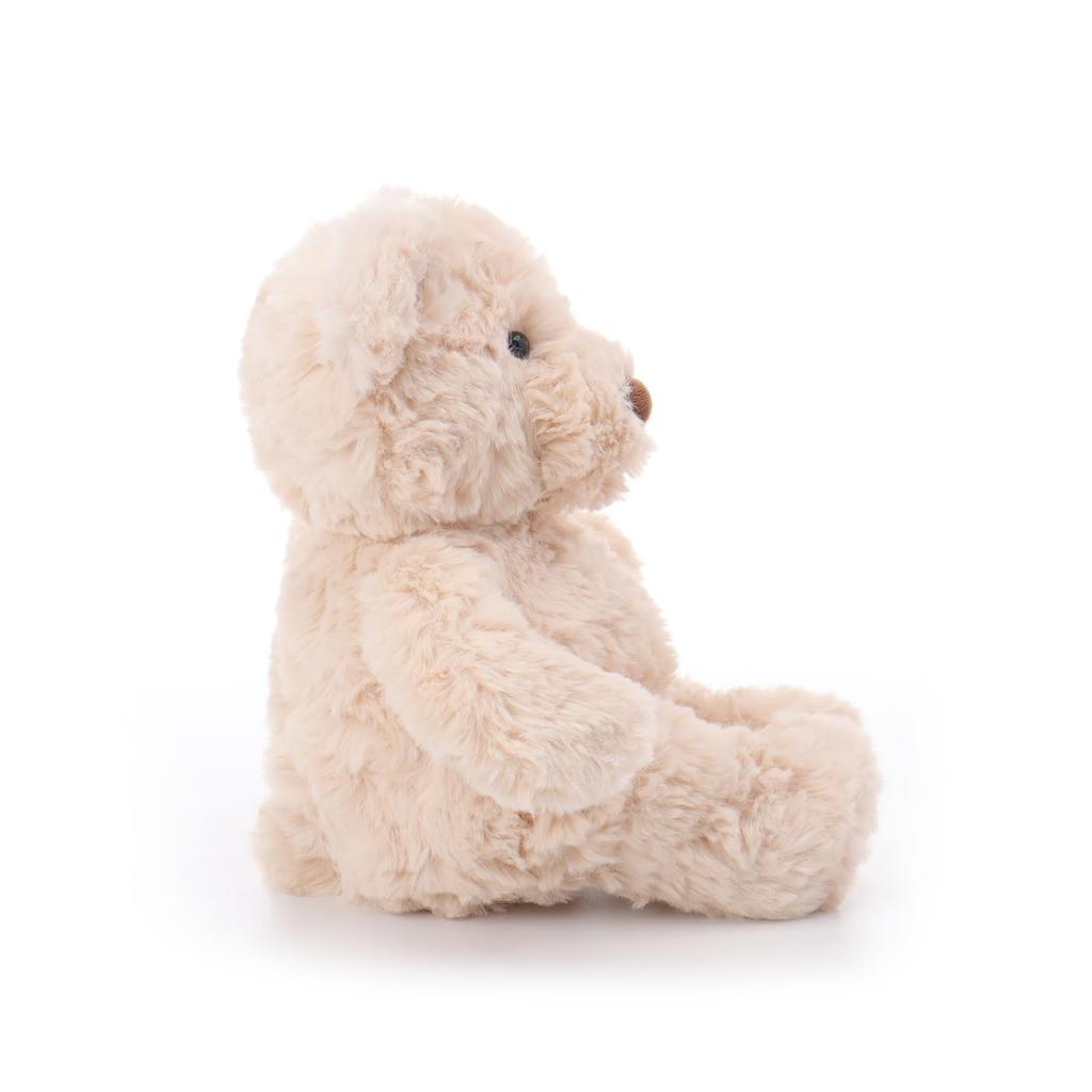 Aprikosenfarbenes Lammcreme Kaffee Bär Plüschtier für Kinder, Weicher und niedlicher flauschiger Creme Kaffee Bär für Mädchen und Jungen, 22cm