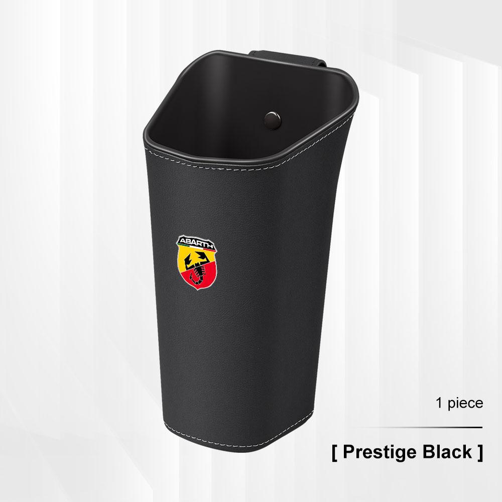 For Abarth 695 595 500 600e 124 500C 124 125 Leather Car Door Water Cup Holder Backrest Hanging Storage Box Waterproof Trash Can