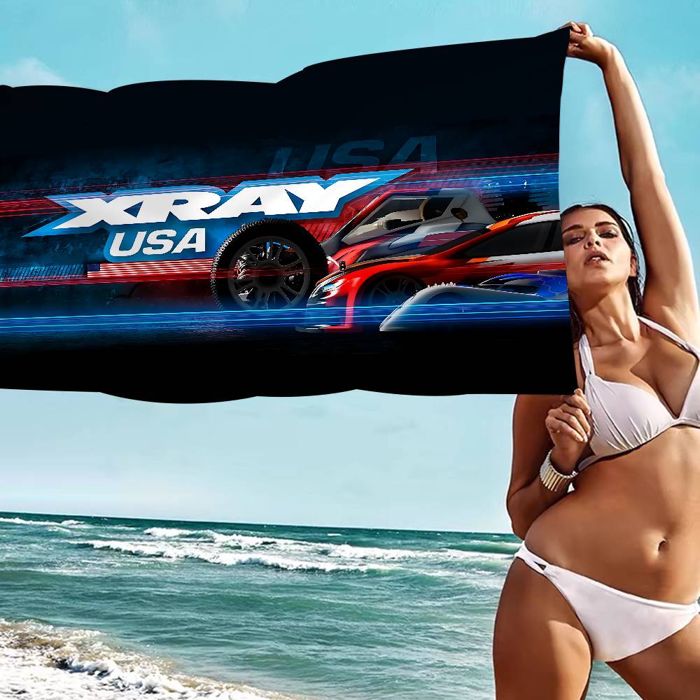 X-XRAY-Y Racing Car Bath Towel Microfiber Soft Water Absorbing Breathable For Girl Kids Decorative Cartoon Beach Towel