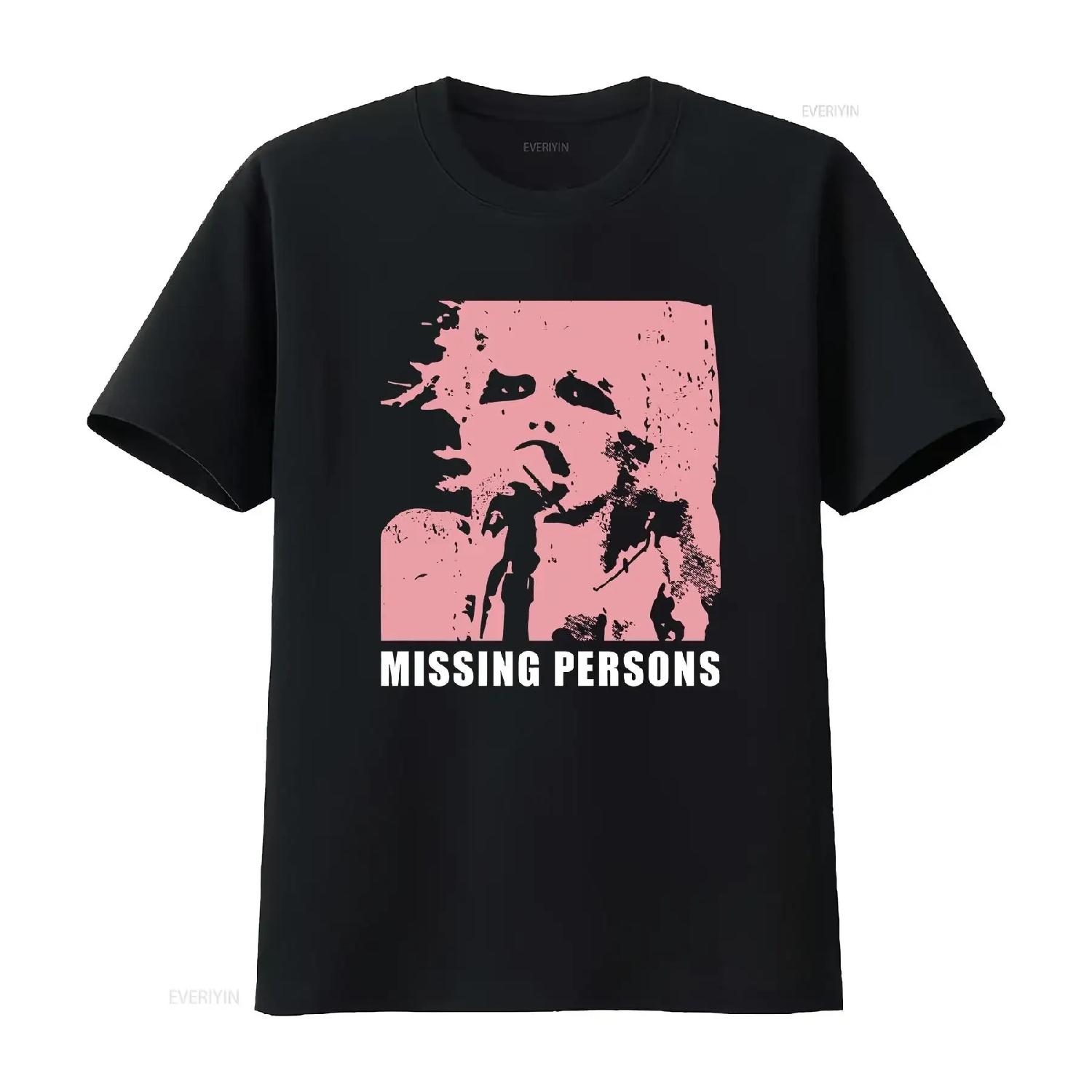 Missing Persons Dale Pink T Shirt S 3X vintage Washed fashion homme Stylish Slightly Comfortable Casual Top For Everyday Wear S