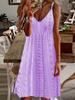 2024 Elegant European American Women Hollow Jacquard Dress