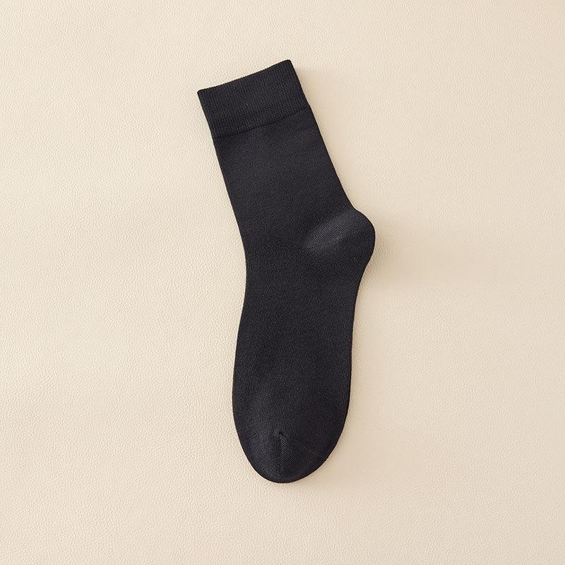 Men's Spring and Autumn Pure Cotton Solid Color Business Antibacterial and Deodorant Tube Socks