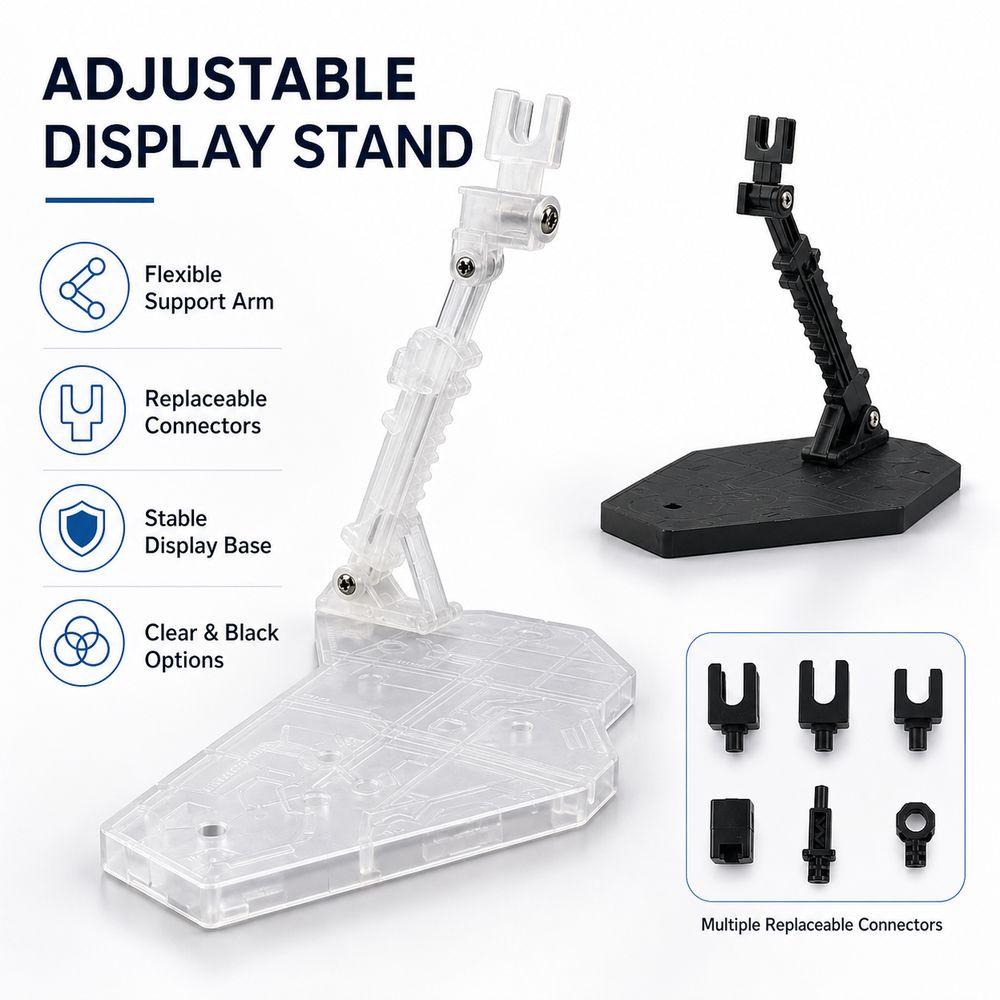 Replaceable Connectors Action Figure Stand Adjustable Arm Model Support Stand  Model Display