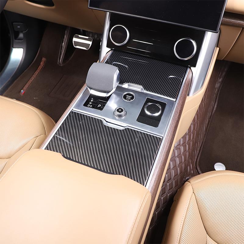 ABS Carbon Fiber For Range Rover Vogue L460 -25 Central Control Water Cup Holder Decoration Panel Cover Trim Car Accessories