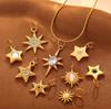 Pendente Stella in Acciaio Inossidabile con Strass Creativi e Accessori per Orecchini e Braccialetti Fai da Te
