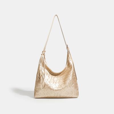 Borsa a tote intrecciata di alta gamma e di grande capacità, alla moda e alla moda, borsa a spalla versatile, borsa da pendolari da donna