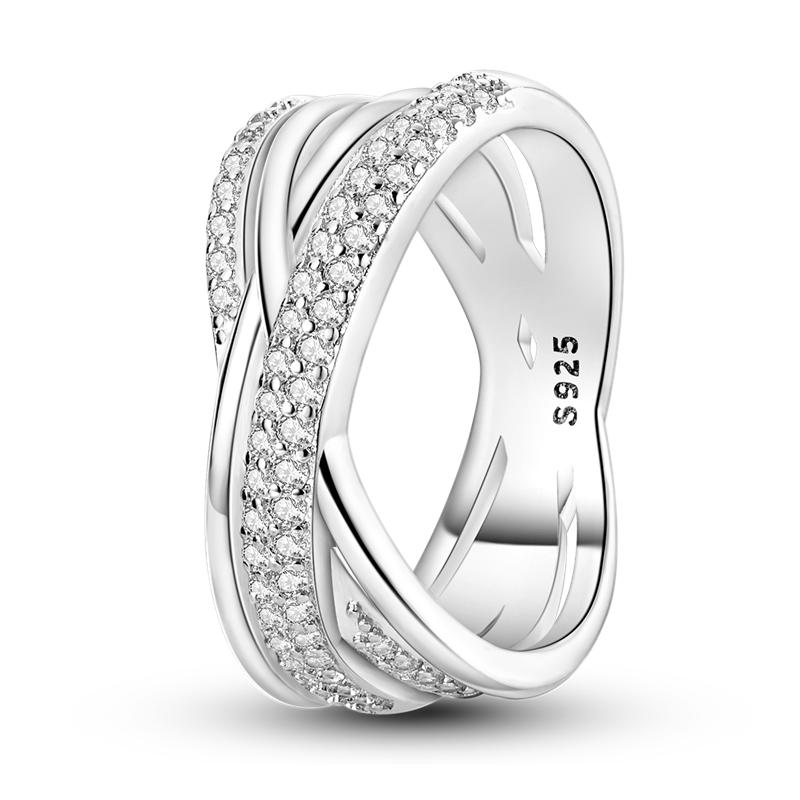 925 Sterling Silver Rings for Women Sparkling Princess Ring Engagement Wedding Anniversary Gift Jewelry 2025