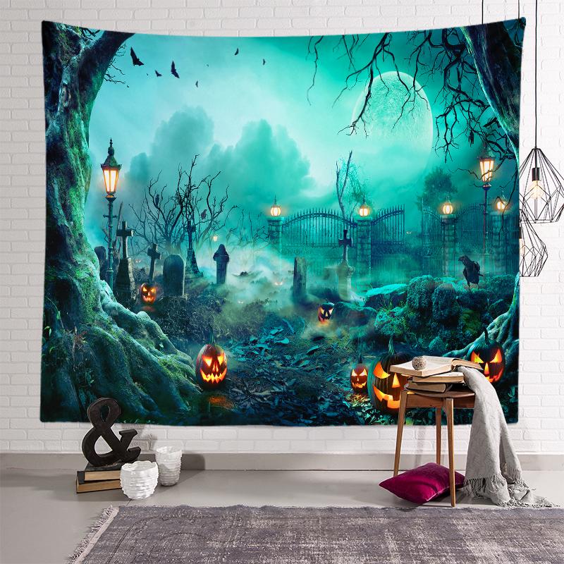 Halloweenská fluorescenční tapiserie Krásná nástěnná látková umělecká tapiserie Pokojová psychedelická domácí dekorace Tapiserie