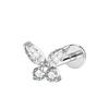 Hot Sale Body Jewelry: Titanium Labret Flatback Tragus Earring Stud Internal Thread Zircon Rings