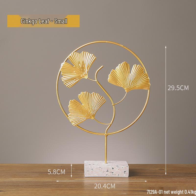 Modern Luxury Living Room TV & Wine Cabinet with Ginkgo Leaf Decor