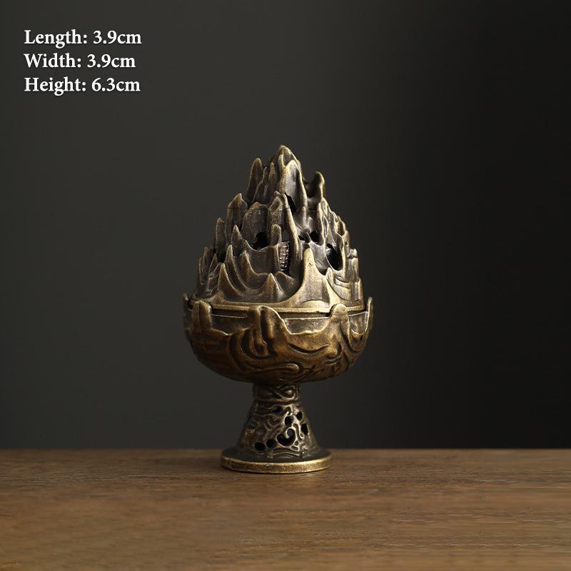 Vintage Alloy Incense Burner Stick Holder Three Legged Hollow Out Mini Sandalwood Censer Incense Burner Home Decoration