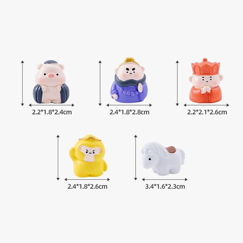 Cute Mini Statue Model Cartoon Monkey King Pig Baobao Characters Micro Craft Role Play Home DIY Decorative Accessories