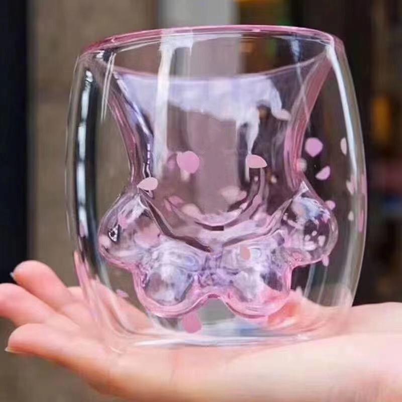 Double-Layer Cartoon Bear Insulated Glass Cup
