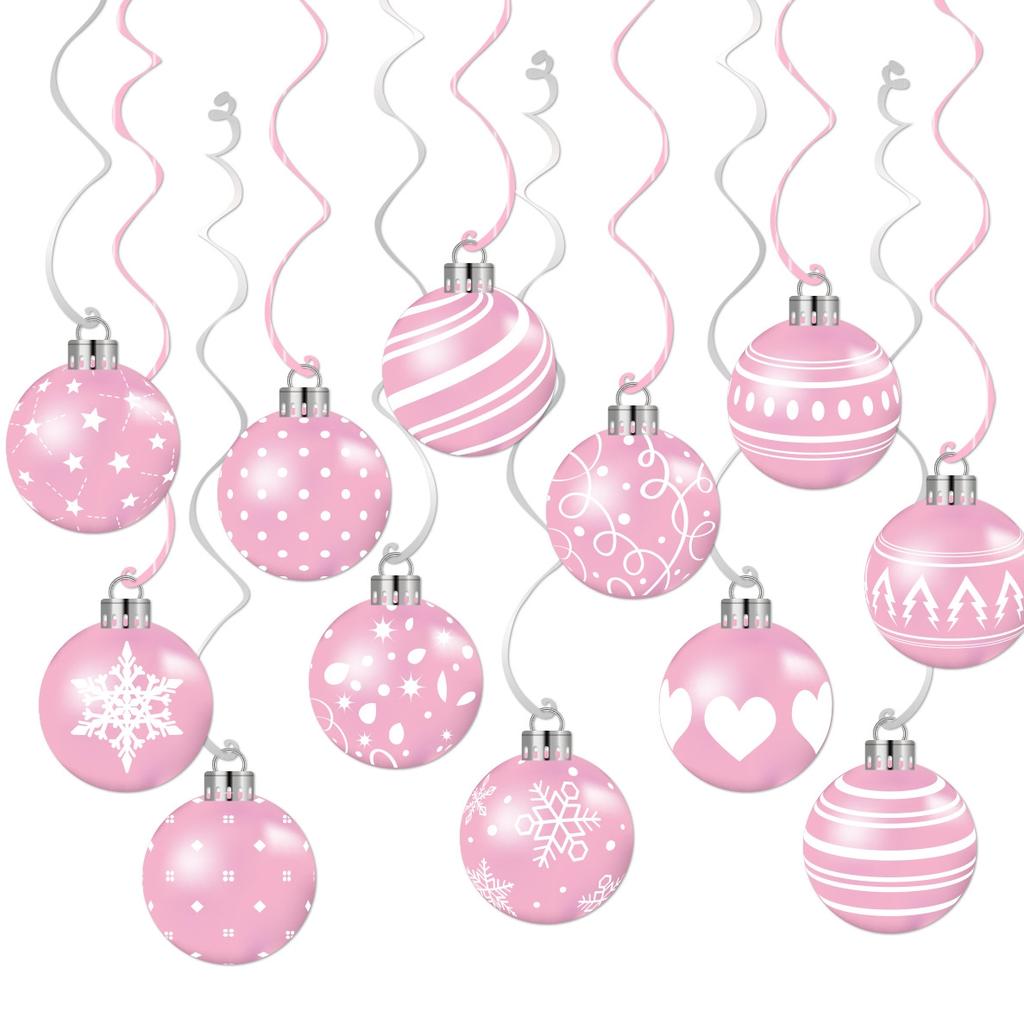 Garland Supplies 12Pcs Ceiling Decoration Hanging Swirls Hanging Streamers Ornaments For Christmas Celebrations Event Indoor Use