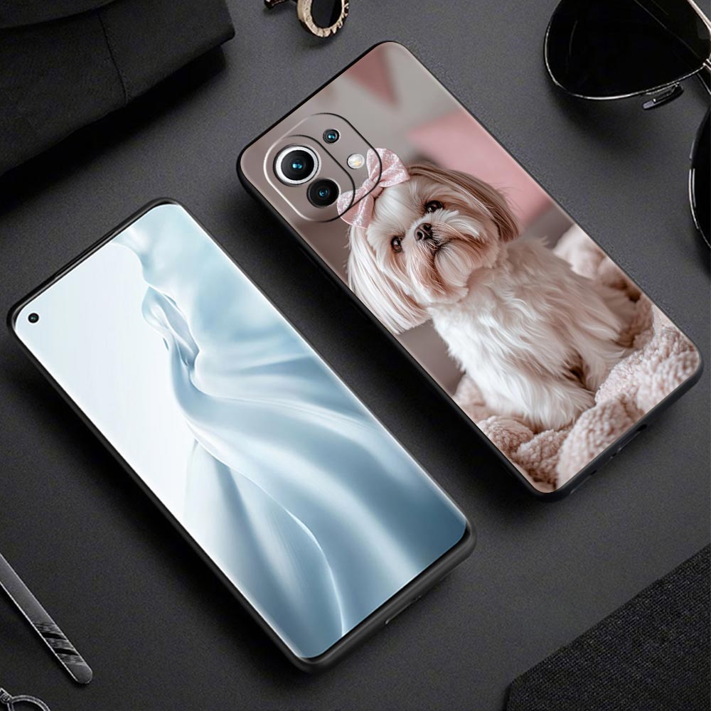 Phone Case For Xiaomi Mi 15 14 13 12 11 Lite 14T 13T 12T 11T Pro Poco X7 X6 X5 X3 Pro F6 F5 F4 Cover Shih Tzu Painting Cute