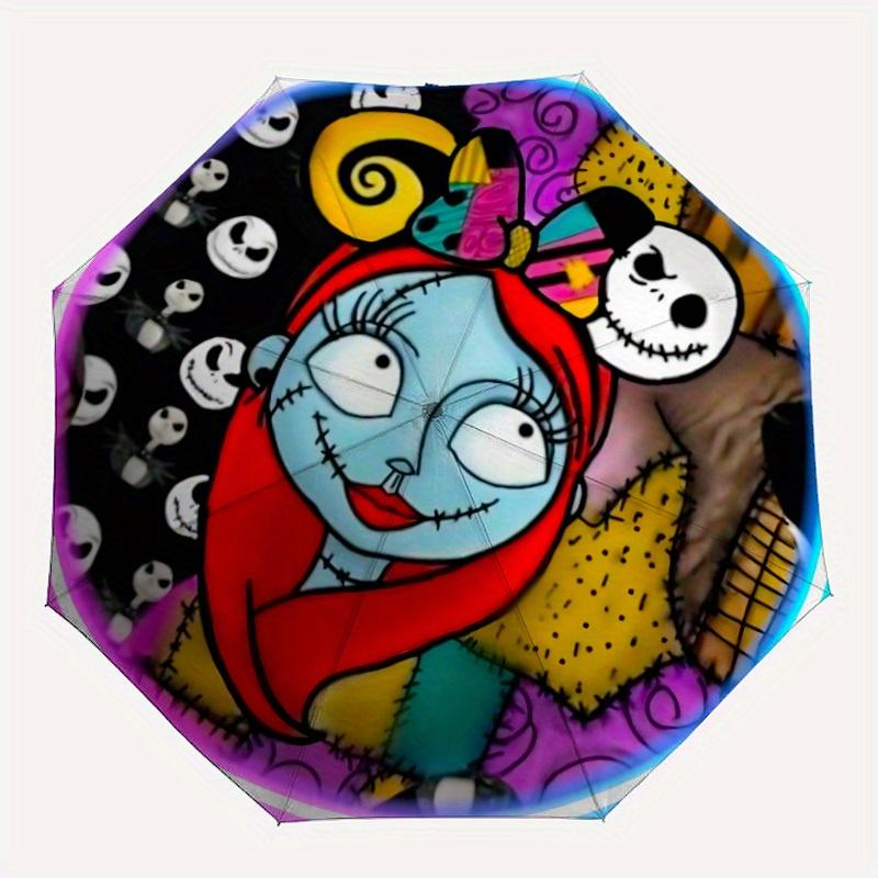 

1pc Nightmare Before Christmas Folding Umbrella - Compact Travel Umbrella with 8-Rib Design, Manual Open/Close yy250728031