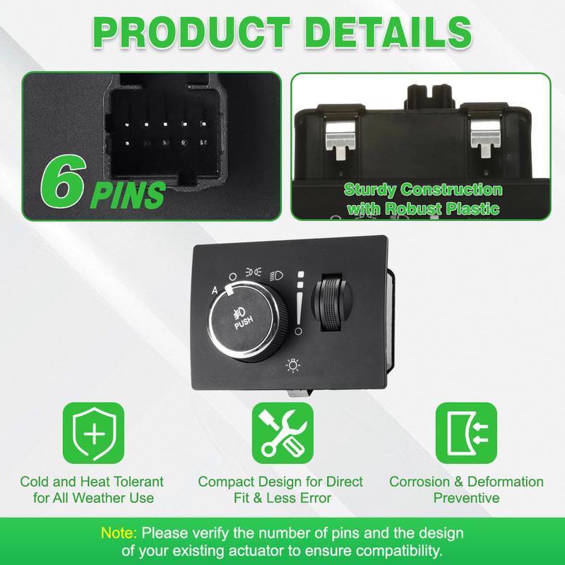 Headlight Control Switch for Jeep Grand Cherokee 2014-  1S13335  68189156AA Black 6 P Car Light Control Switches