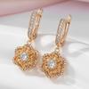 Kinel White Zircon Dangle Earrings For Women Rose Gold Color Jewelry Gift Long Earrings