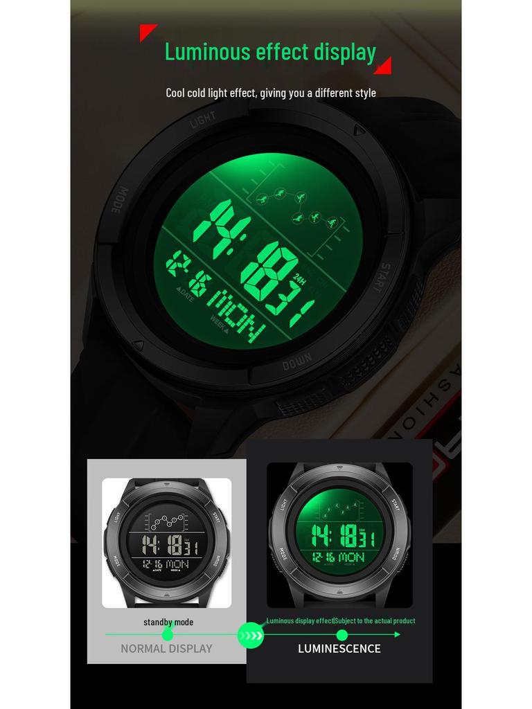 SANDA Outdoor Multifunctional Waterproof Men's Watch with Large Screen Display for Students