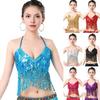 Women Sparkling Sequin Tops Belly Dance Fringe Costume Glitter Factor Party Sparkling Tops Festival Attire Carnival Outfit