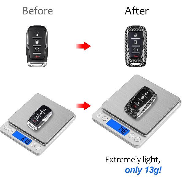 T-carbon Real Glass Fiber Key Fob Protector Keychain Compatible with Ram 1500 2500 3500 TRX Limited Rebel Bighorn Lonestar Laramie Key Fob Cover