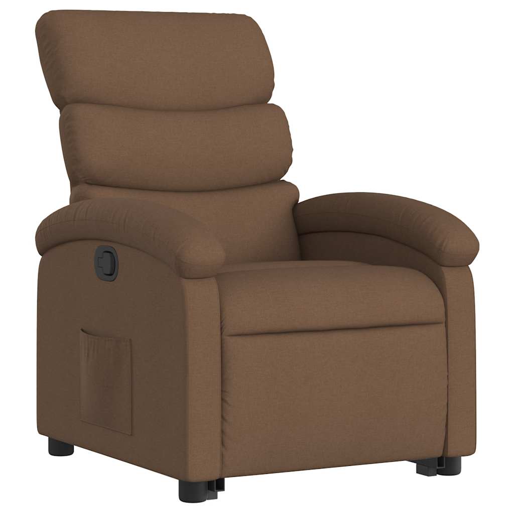 Recliner with Rising Function Brown Fabric