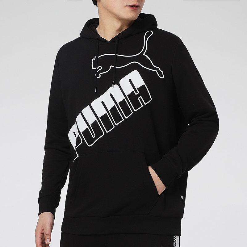 PUMA Big Logo Hoodie 'Black White' Men's 588667-01
