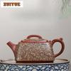 300ml Ancient Yixing Purple Clay Teapots Handmade Square Pot Raw Ore Dahongpao Mud Kettle With Filter Chinese Zisha Tea Set Gift