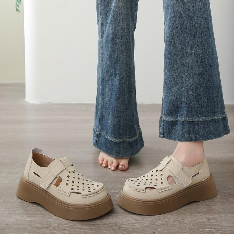 Fashion 2025 Women's Luxury Pearl Platform Sandals, Non-Slip Thick Sole Evening Shoes with Crystal Buckle Details