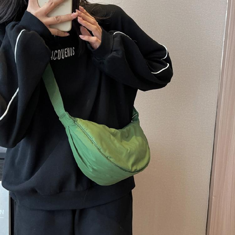 Simple Crossbody Bag for Women Nylon Shoulder Bag Dumpling Bag Satchel Bag