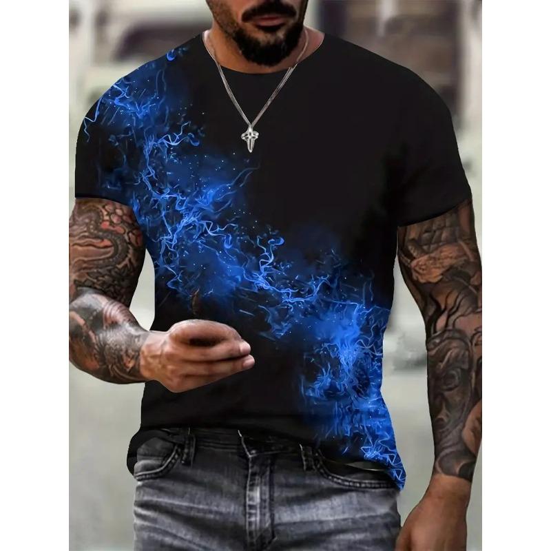 Men's T-shirt Casual 3D Digital Print Skull Men's Sports Short Sleeved T-Shirts