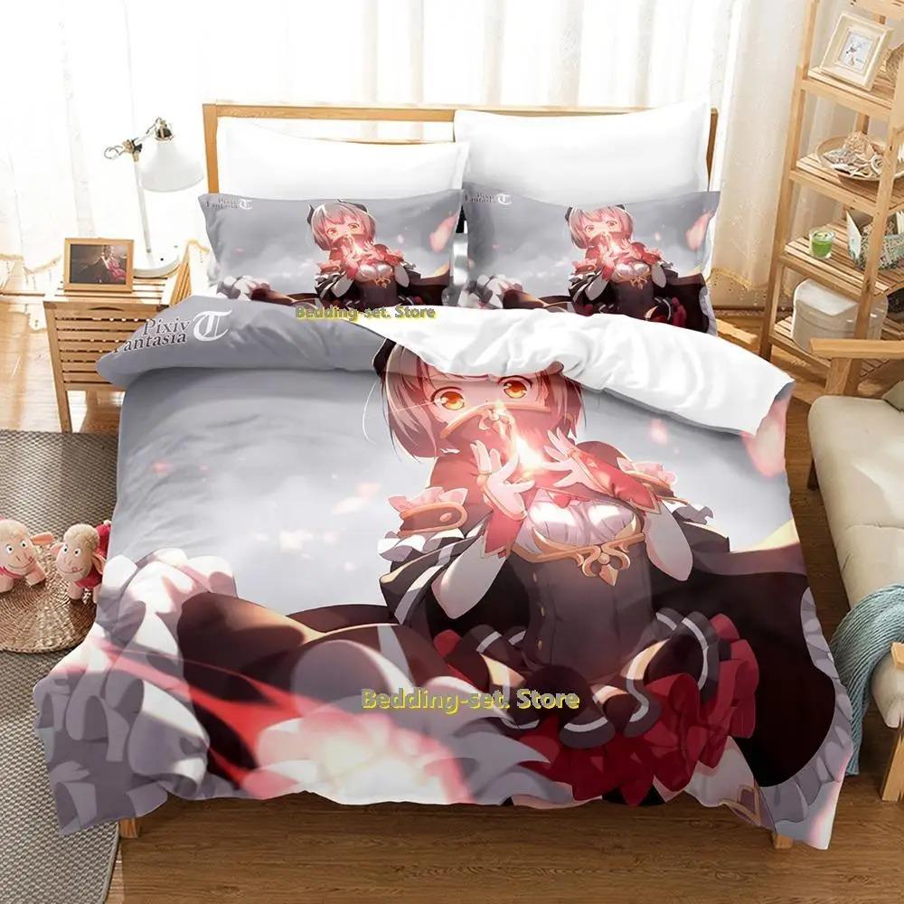 Nytt Pixiv Fantasia T Sängklädesset Tecknad Anime tredelat set Vuxen Barn Sovrum Påslakanset 3D Kawaii Flickor